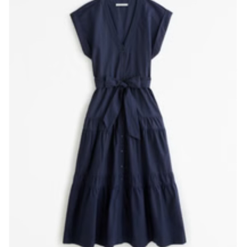 Abercrombie & Fitch Tie Maxi Dress- navy, small NEW IN PACKAGE